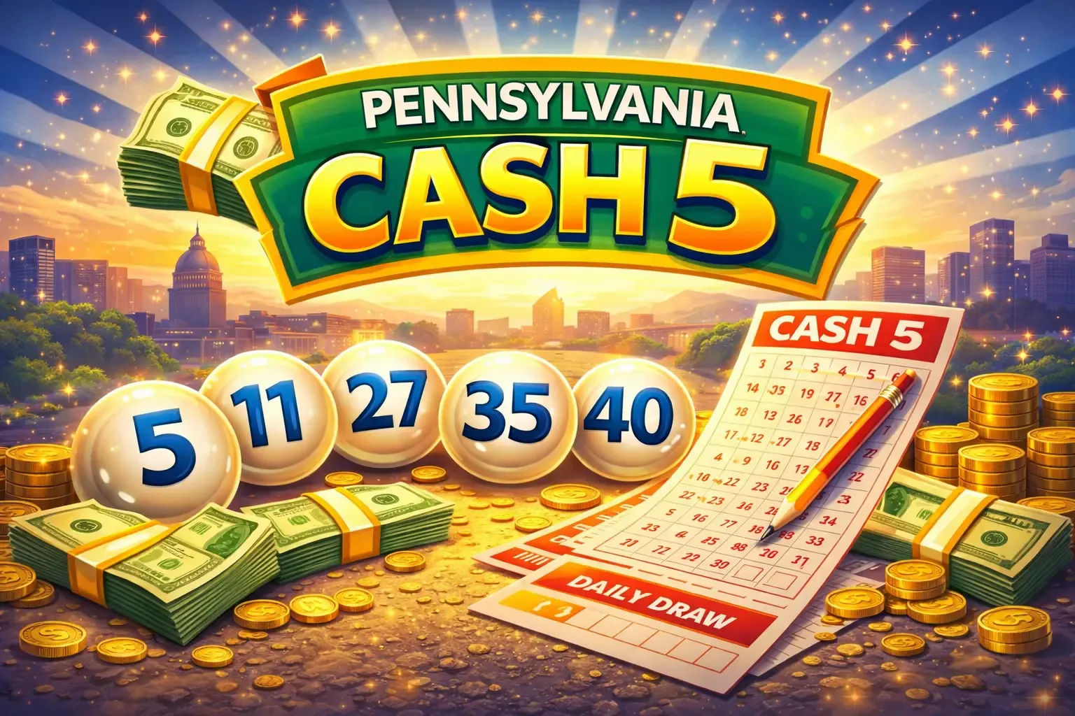 Pennsylvania Cash 5 lottery image