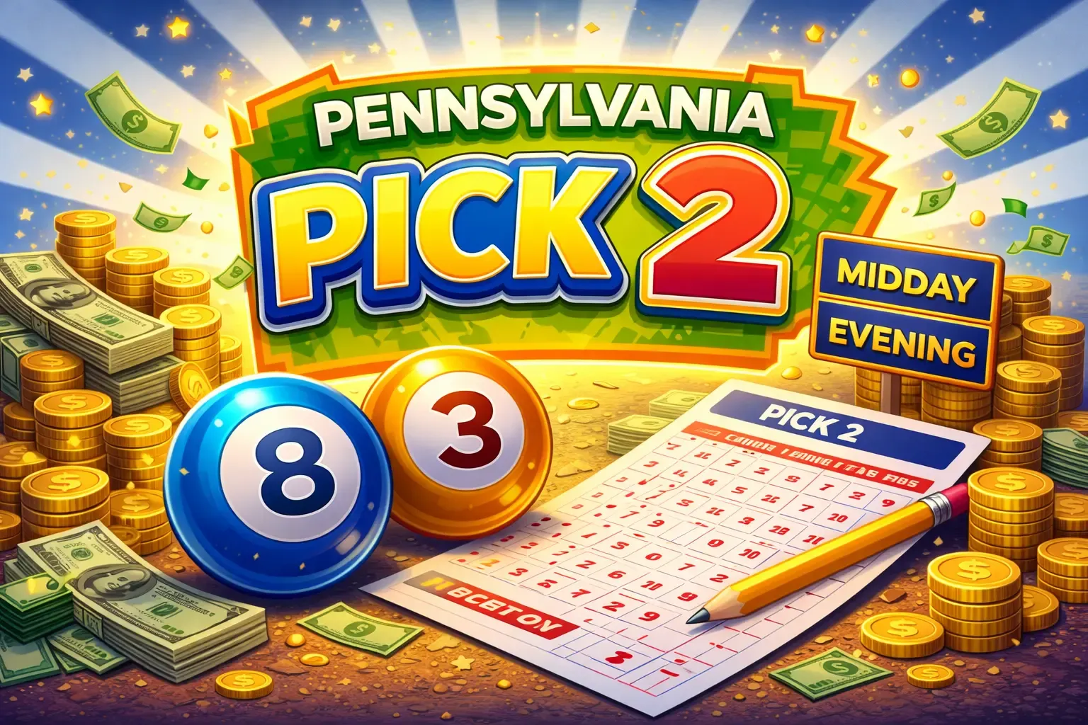 Pennsylvania Pick 2 lottery image